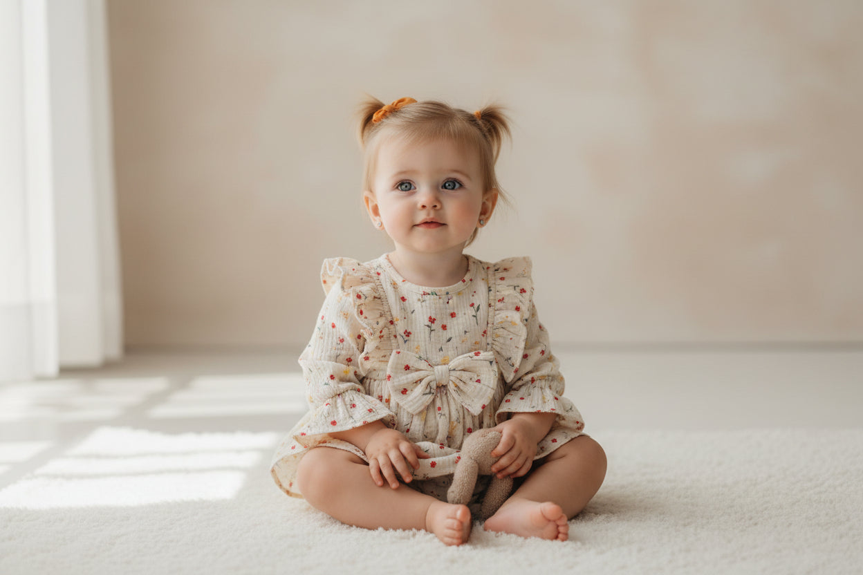 فستان ورد فيونكه 3404