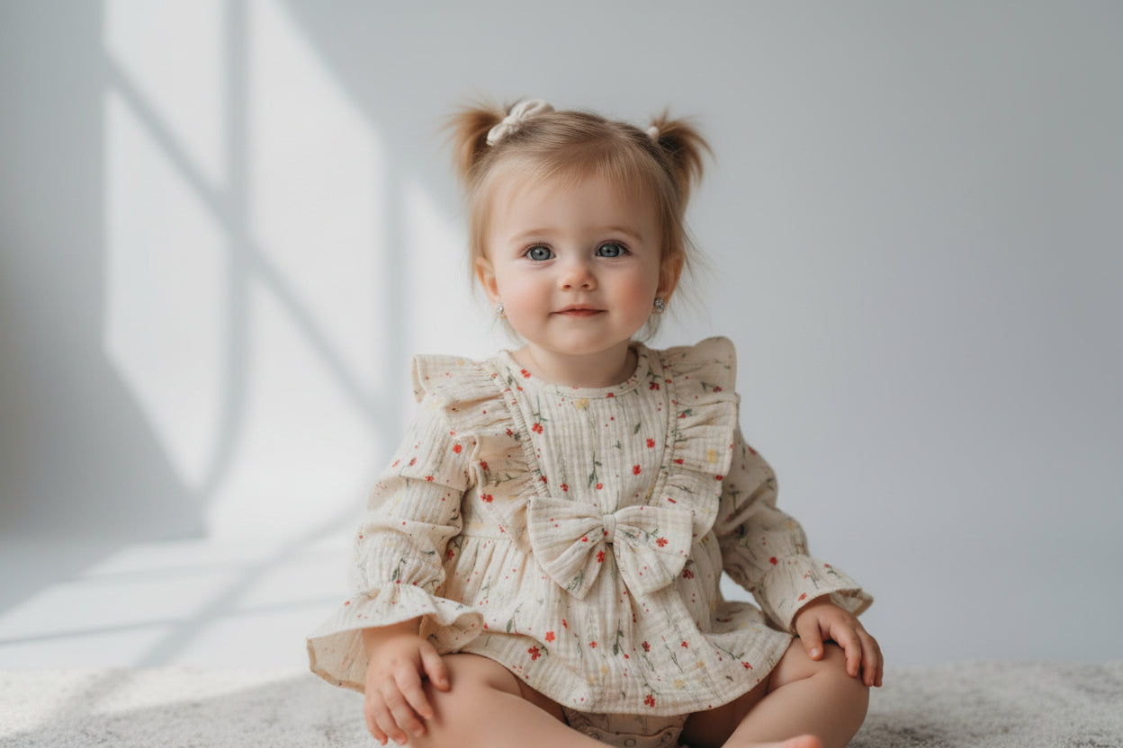 فستان ورد فيونكه 3404